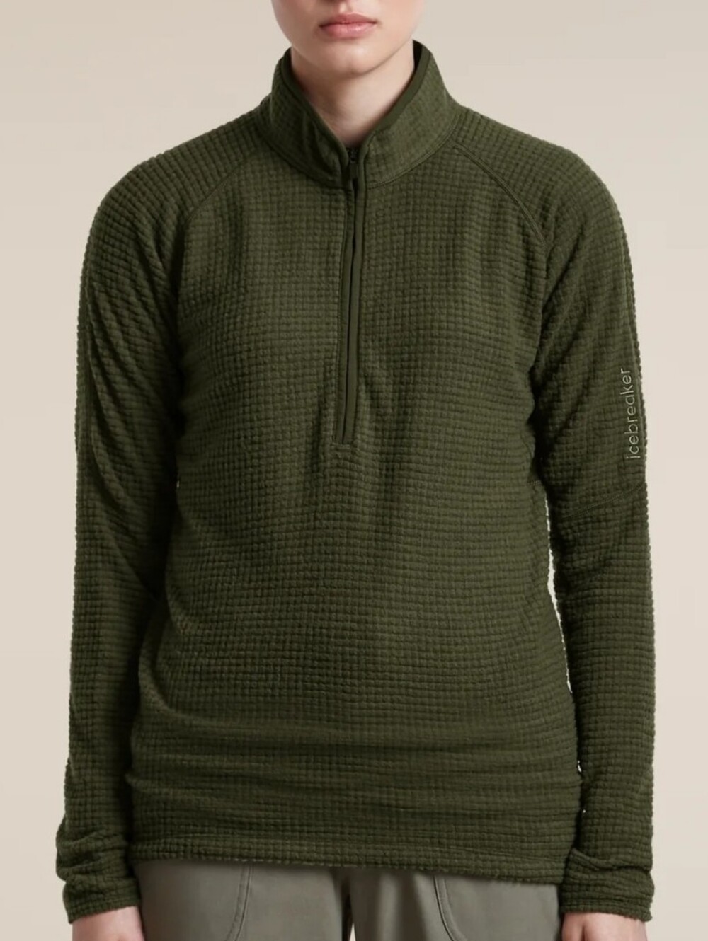 Icebreaker Merino 400 RealFleece Grid Peaksland Long Sleeve Half Zip L